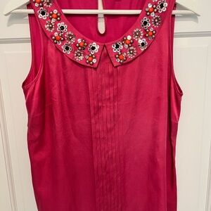 Boden Pink Embellished Collar Blouse